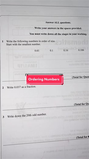 Ordering numbers #math #gcse #gcsemath #aceyourexams #learnontiktok #learn #college #school #edu #education #study #lesson #exam #easy