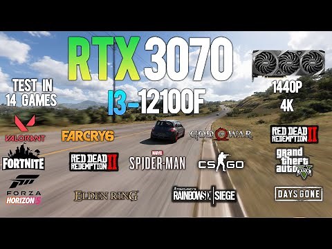RTX 3070 + i3 12100F : Test in 14 Games - RTX 3070 4K 1440P Gaming