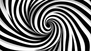 Download AI generated black and white abstract spiral circle loop pattern background for free