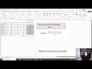 How to use Excel perform Naïve forecast, calculate MAPE and create Line chart