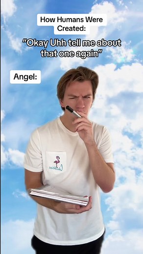 Funny God and Angel Conversation about Creating Humans