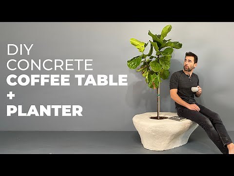 DIY Concrete Planter Coffee Table Combination