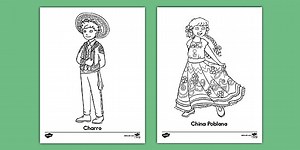 Traditional Mexican Clothing Coloring Sheets