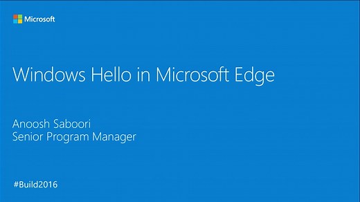 Windows Hello in Microsoft Edge