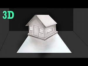3D House Drawing #3dart House 3D art