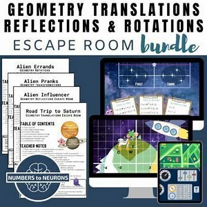 Transformational Geometry Activity Bundle: 7th Grade Geometry Escape Rooms