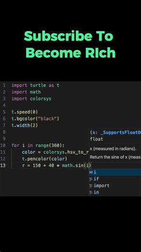 Python beautiful graphics ❤️ #python #coding #programming #turtle #shorts #visual #computerscience