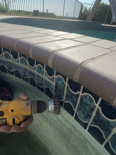 Calcium build up on your pool tiles. This is a quick video on how to remove calcium. #poolcalcium
