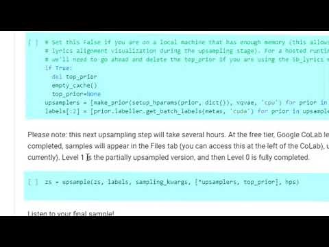 How to create artificial music using Jukebox and Google Colab