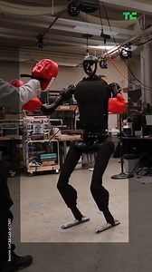48K views · 112 reactions | This robot seems aggressive, but that's only because it's mirroring human actions. Carnegie Mellon's LeCar Lab's Human-to-Humanoid tech is what lets this humanoid robot mirror human actions like boxing, walking, and moving objects. Learn more about their work here: https://human2humanoid.com/ | TechCrunch | Facebook