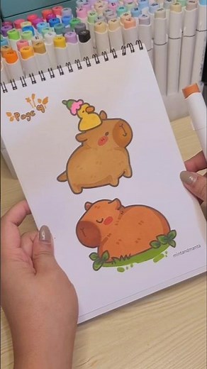 Capybara coloring page from our Easy Coloring Book - Cute Animals!♡ #colortherapy