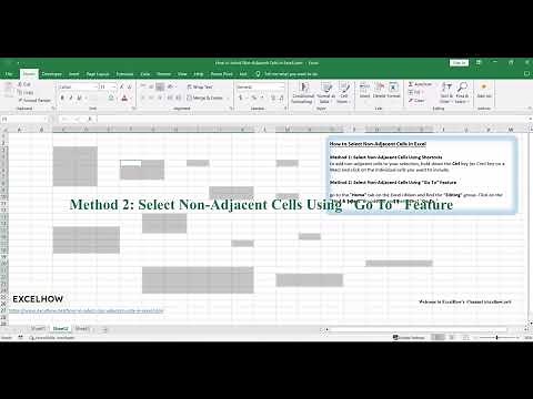 How to Select Non Adjacent Cells in Excel