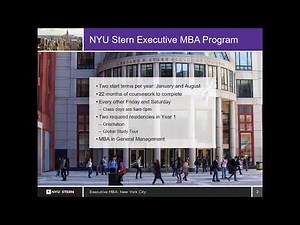 (1/4) NYU Stern Executive MBA Program in NYC: Program Overview