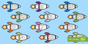 Numbers 1-30 Rockets Cut-Outs