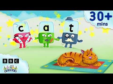 The Cat Sat on the Mat & Other CVC Words | Learn to Read & Spell for Kids Compilation | Alphablocks