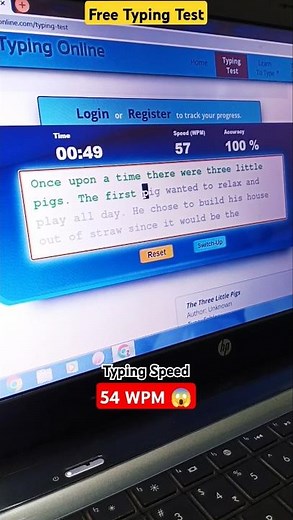 English Typing Test Free | 54 WPM 😓 Typing Speed | Online Typing test #typing #ARP_0101