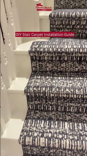 How To Install Carpet (STAIR RUNNER) #diy #carpet #home #staircase #homedecor#arabicmajlis