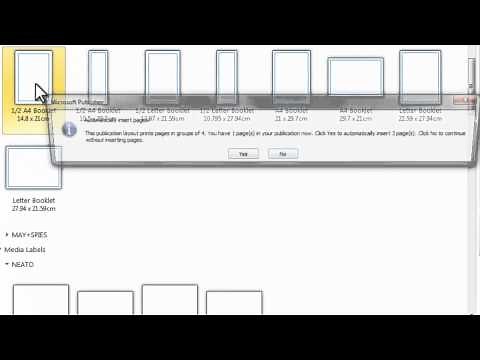 How to set up a 4 page booklet in Publisher