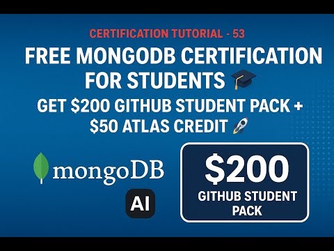 Free MongoDB Certification for Students 🎓 | Get $200 GitHub Student Pack + $50 Atlas Credit 🚀 #FREE