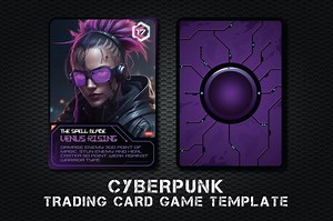Cyberpunk Trading Card Game Template, a Decorative Illustration by Heavtryq Design