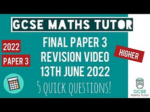 5 Extra Questions for Paper 3 Higher - March Mock Exams 2023 | Final Revision Video of 2022 | TGMT