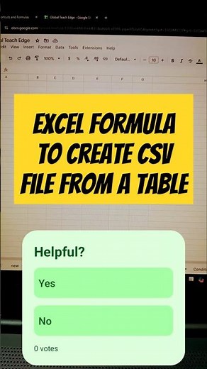 Excel formula to create CSV file from a Table | Excel formula & Shortcuts #excelformulas #excel