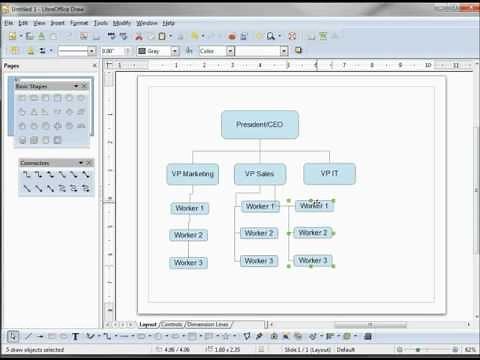 LibreOffice Draw (04) A Simple Org Chart
