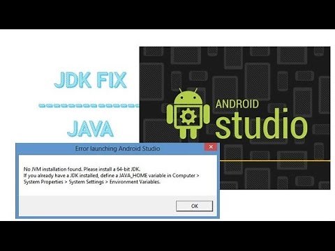 Java(JDK) fix : Android Studio Error | No JVM installation found | Set Environment Variables