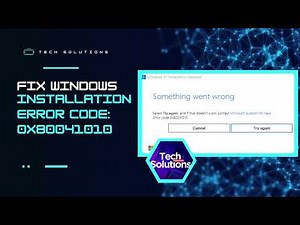 How to Fix Windows Installation Error Code: 0x80041010