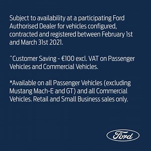 7.3K views · 12 reactions | For a limited time, you can send your unique configuration directly to your chosen dealer and get an additional €100 saving. | Ford Ireland | Facebook