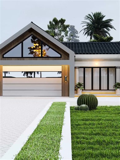 Modern 8-Corner House Plan with 3 Bedrooms, 3 Bathrooms