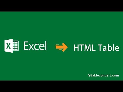 How to Convert Excel to HTML table online?