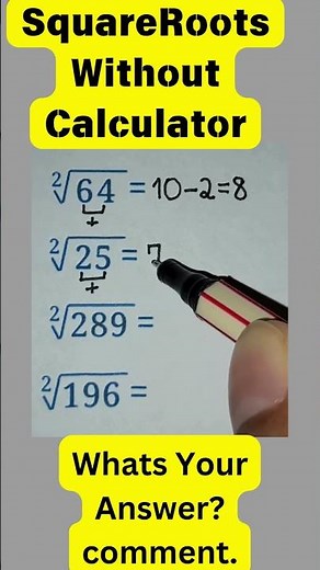 Square Roots Without Calculator - Amazing Try this √196 #mathtricks