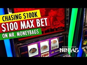 VGT SLOTS - $100,000 MR. MONEY BAGS FOR - $100 MAX BET SUPER HIGH LIMITS POOL HANDPAY JACKPOT!!!