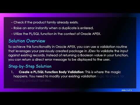 Creating Functions That Raise Errors in Oracle APEX