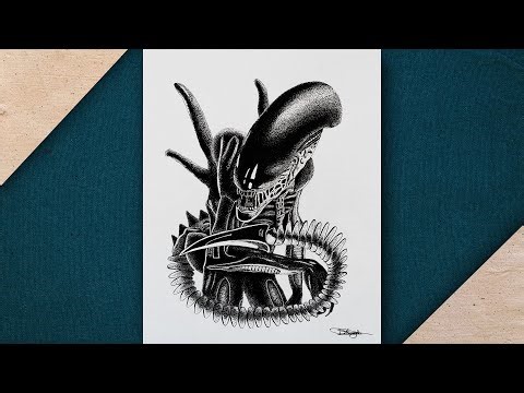 How I made this illustration ALIEN XENOMORPH #alienromulus #xenomorph