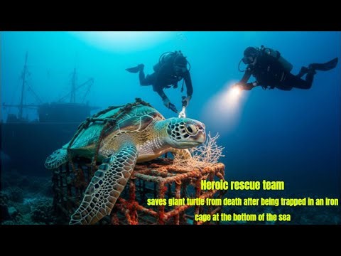 Heroic Rescue Team Saves Turtle From Death After Being Trapped In An Iron Cage