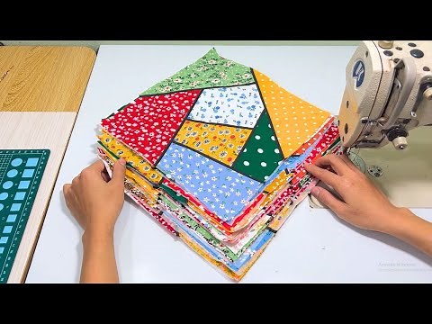 How I Turned Over Scraps into a Beautiful Quilt in 1 Day - Patchwork for Beginners