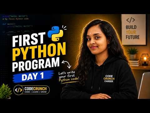 Python for Beginners | Day 1: Write Your First Python Program | Python daily coding challenge