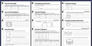 Area and Perimeter Worksheet Pack - KS3 Maths