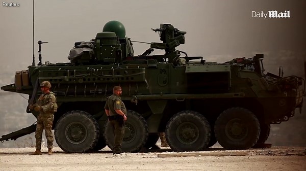 US deploys armored vehicles along border with Mexico