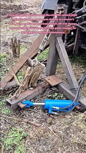 Effortless Stump Removal! 🚜🌳 #diy #tools #tips #tricks #lifehacks #how #tractor #tree #satisfying