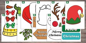 Printable Christmas Props for Photo Booth