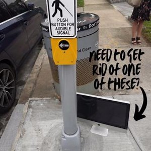 Need to get rid of a computer or computer monitor? Don’t leave it by a corner litter basket! Find a more responsible, legal option for your electronic waste at nyc.gov/electronics | New York City Department of Sanitation