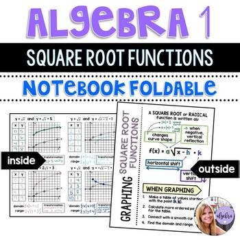 Algebra 1 - Graphing Square Root Functions Interactive Foldable