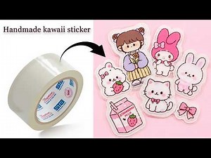 DIY - How To Make Kawaii Stickers At Home With Tape / No glue craft ✨