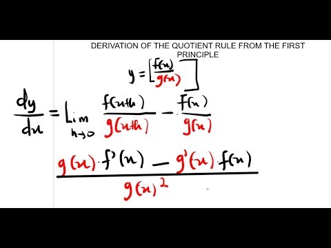 Quotient Rule Proof, Explained | Derivation Using First Principles in Differentiation (Step by Step)