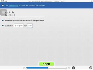 Solve Systems of Linear Equations: Substitution - Level H