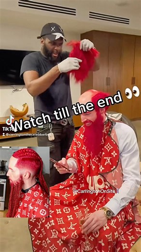 This is the best man weave transformation I’ve seen in a while…. Red colored cornrow unit install