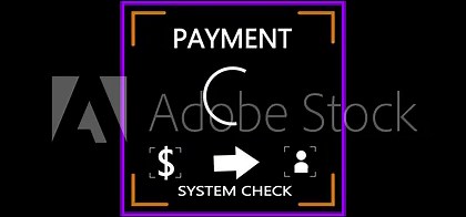 Payment Icon with System Check Message and Loading Indicator money transaction.